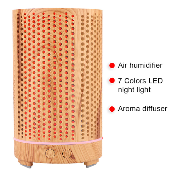 Kosteutin, Puunsyinen Koti-ilman Kosteutin Yövalo Aromaterapiadiffuusori 110-240V EU-pistoke