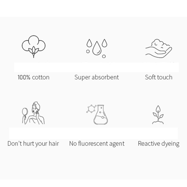 2-pakning mikrofiber hurtig tørkende hårhåndkleinnpakning - superabsorberende