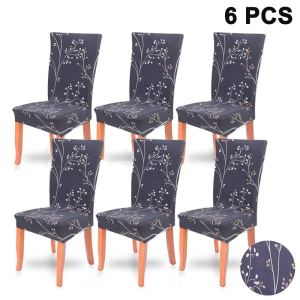 6 Pack Stretch Removable Washable Short Dining Chair Protector