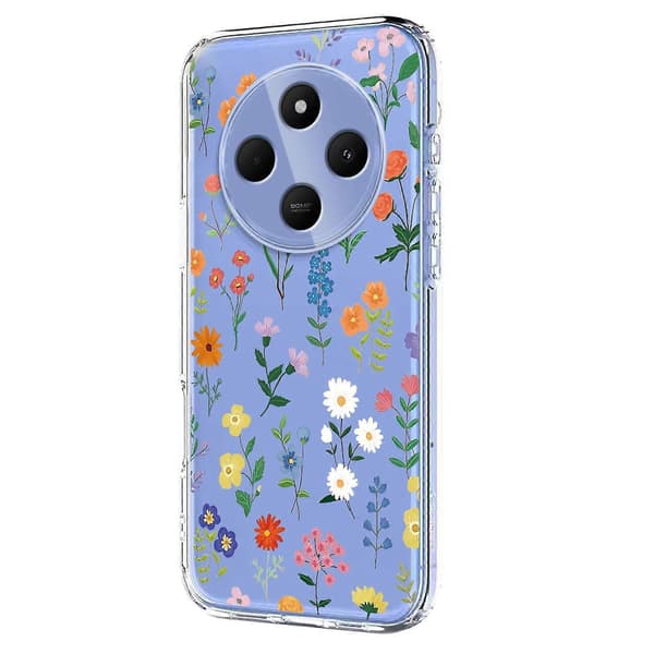 Blomstermønster Malet TPU Telefoncover til Redmi 14C / Poco C75