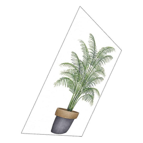 Väggdekor med växtmotiv, rektangulär form, realistisk design, heminredning, sovrum, vardagsrum, entré, 1 ark A