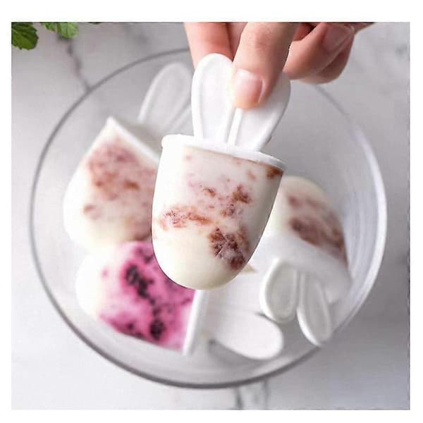 Sett med 6 ispinneformer med pinne, mini ispinneform, denne pop-isformen, blå ispinner, gjenbrukbar DIY sorbet, blå A