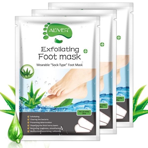 Exfolierande Fotpeeling, Kliniskt Bevisad Formula för Silkeslena Fötter, Enkel Applicering för Hemmaspa-upplevelse, Presentidé för Män & Kvinnor (3 Par)