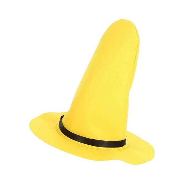 Gul heksehue i filtmateriale til Halloween-kostume A
