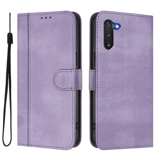 Linjeskarvspänne Retro Läderfodral för telefon (för Samsung Galaxy Note10)