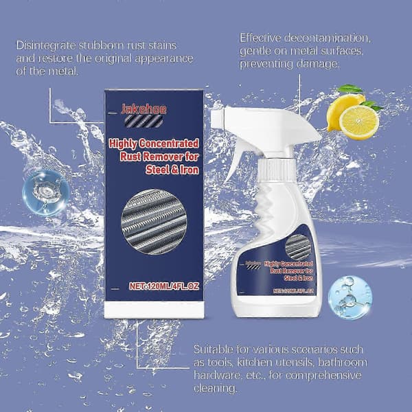 Metal Rust Converter Spray Cleaner, Højtydende Rustfjerner til Bil og Rustfrit Stål Overflade Daglig Vedligeholdelsesbeskyttelse (1 stk) A