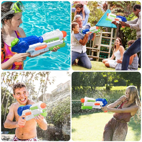 Super Soaker Vattenpistol, 2-pack Sprutpistoler Vattenpistoler för Barn Vuxna, Hög Kapacitet Snabb Blötläggning Trigger Sommar Vatten Blaster Leksak för Simbassänger