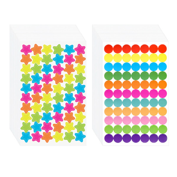 100 ark klistermærker Farverige selvklæbende klistermærker til børn