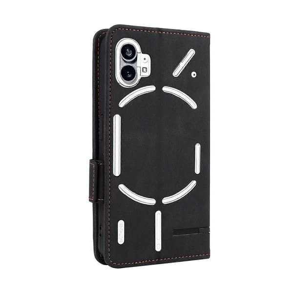 För Nothing Phone 1 Magnetlås Flip Läderfodral (Svart)