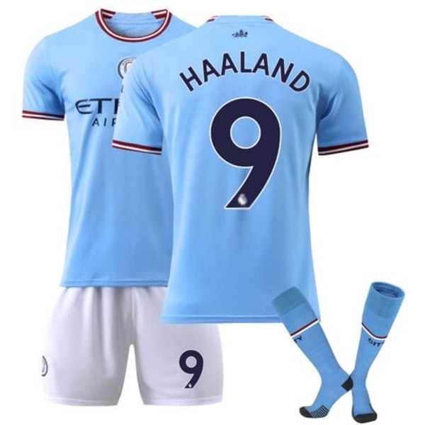 22-23 Manchester City Home Football Jersey set nro 17 De Bruyne 9 Harland 47 Foden 7 Sterling-paita (nro 9 sukilla) Xxl