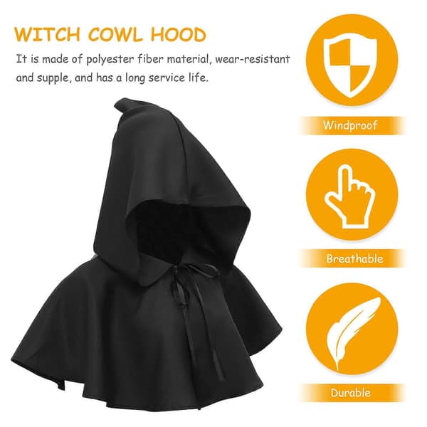 Sort hekse middelalderlig hætte Halloween Cosplay Hat til dekoration A