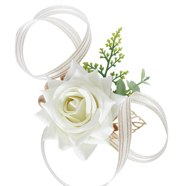 Håndlavede Rose Bryllup Håndledsblomster Brud og Gom Blomster Tilbehør A