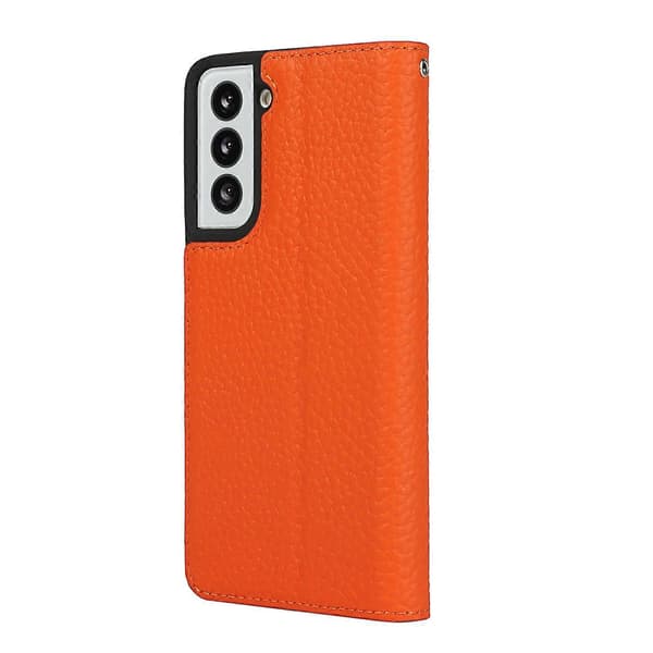 Til Samsung Galaxy S21 5G Litchi læder telefoncover (sort)