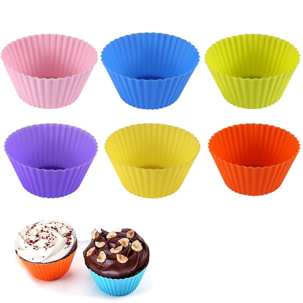 Silikone Cupcake Bagekopper 24 Pakke, 2,75 tommer Silikone Bage