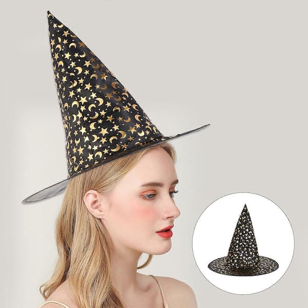 Halloween-hodeplagg for kvinner, trollmannhatt, voksen Halloween-kostymefestrekvisita, 3 stk. A