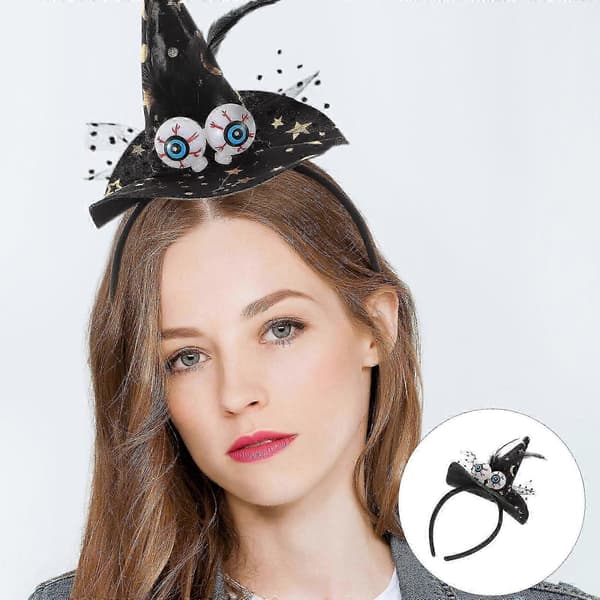 Halloween Blonde Heksehat Hårbånd til Festkostume Dekoration A