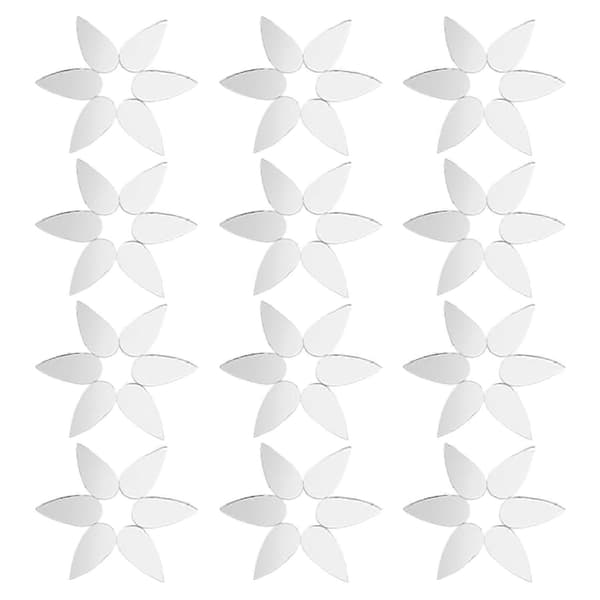 Silver Teardrop Mirror Stickers Akryl Väggdekaler för Dekoration 100 st A