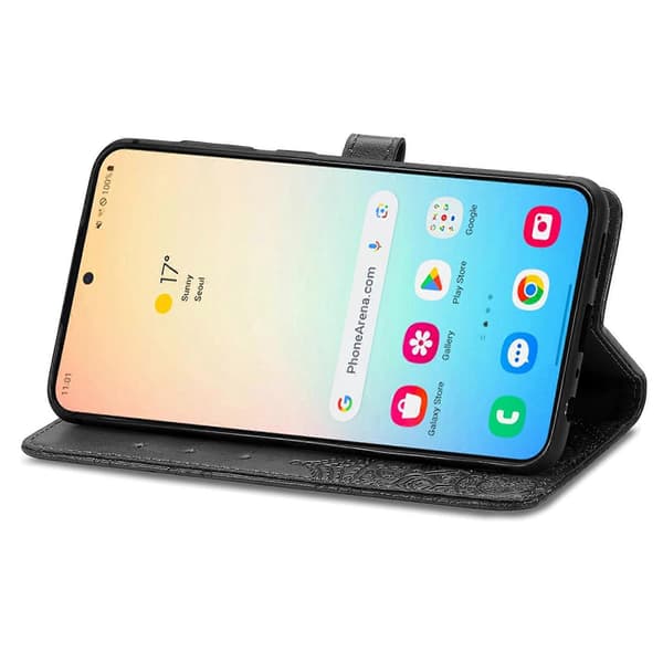 Til Samsung Galaxy S25 Pung Etui Mandala Blomst Læder Telefon Cover Stativ