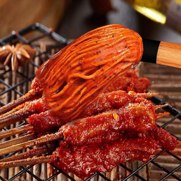 BBQ Basting Mops 18 tommer Grill Basting Brush Trehåndtak med A