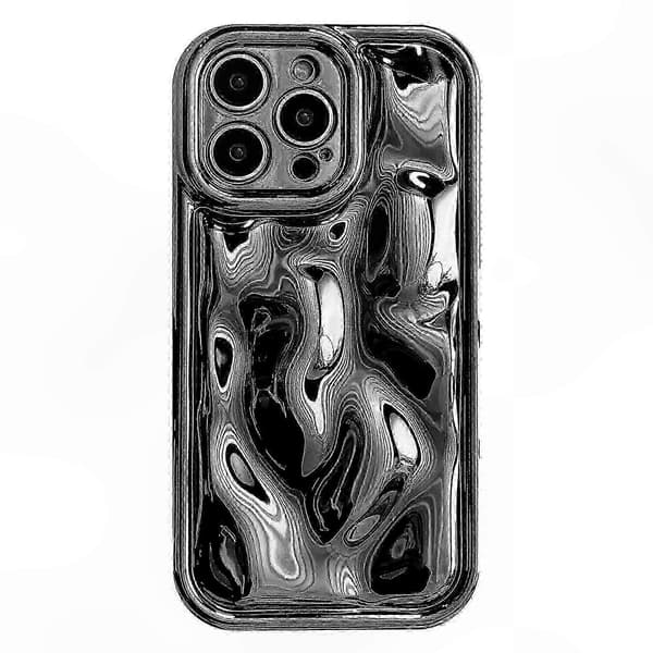 Meteorittextur TPU-telefonfodral med galvaniserad design för förbättrad hållbarhet och stilSvartFör iPhone 12 Pro