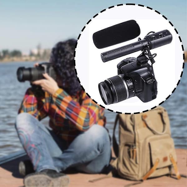 Fotografi Interview MIC Mikrofon Krystalklar Lydkvalitet til Spejlløst Kamera DV Camcorder A