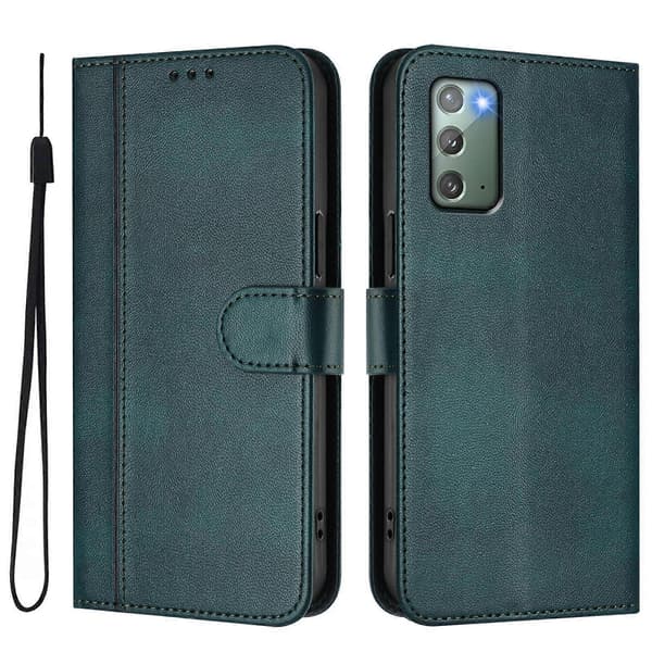 Line Splicing Buckle Retro læder telefoncover (til Samsung Galaxy Note20)