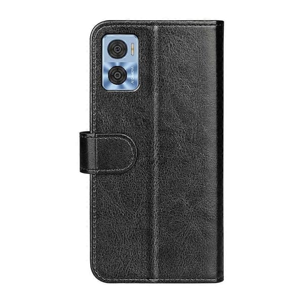 Til Motorola Moto E22 / E22i R64 Tekstur Horisontal Flip Læder Telefonetui Sort