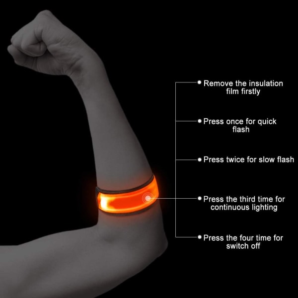 Reflekterande LED-armband, vattentätt justerbart LED-armband, hög
