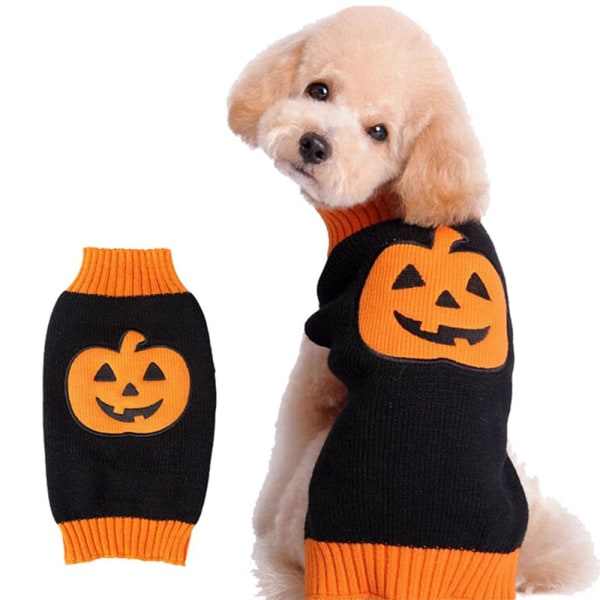 Pet Beklædning Hund Efterår Sweater Halloween Pet Sweater Græskar