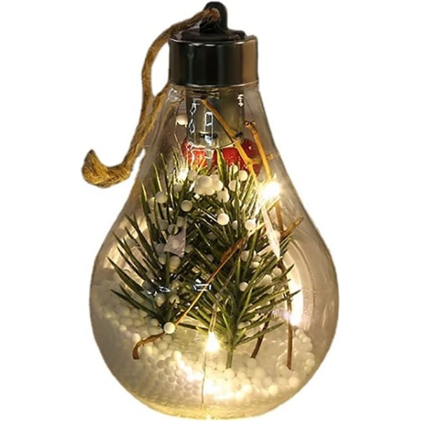 6 st LED Transparenta Julgranskulor, Juldekoration,