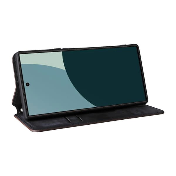 Cubic Grid Texture Flip Leather Phone Case (brun, for Sharp Aquos R10 / R9)