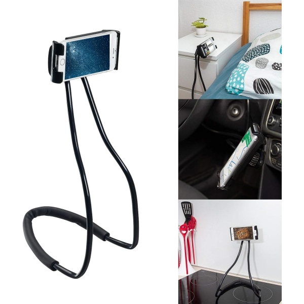 Mobiltelefon beslag Holder - Universal Hang On Neck Doven Mobiltelefon DIY Bracket Frit roterende stativ på bordet Smart flere funktioner Mobiltelefon