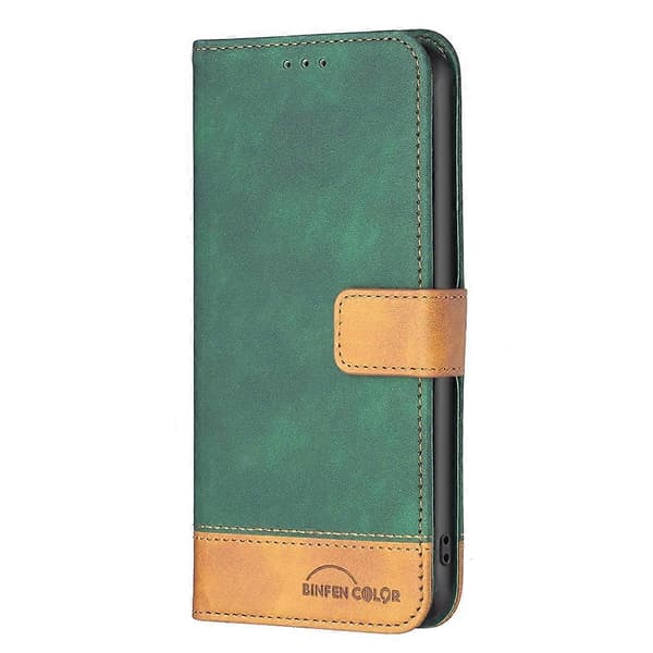 Til Xiaomi Redmi Note 11 Global BF11 Farvematchende Lædertelefoncover Grøn
