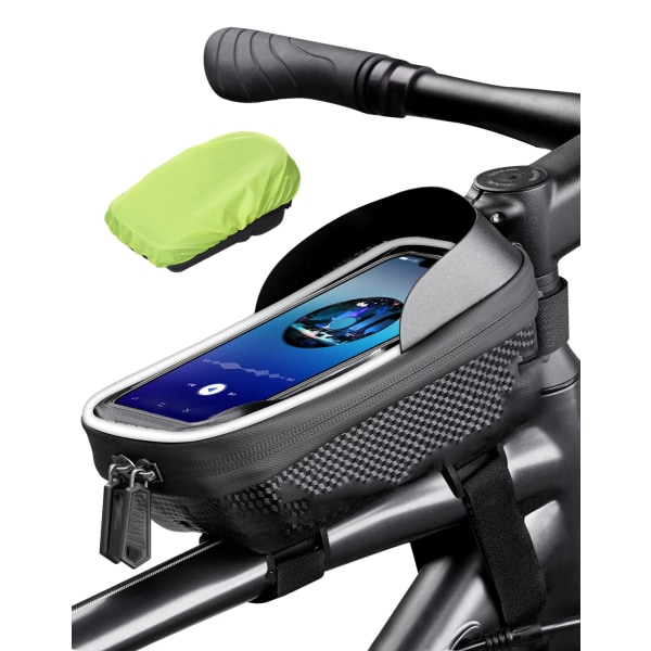 vattentät cykel ram väska cykel mobiltelefon väska cykel mobiltelefon hållare hård EVA cykel topp rör väska trycktålig styrväska TPU