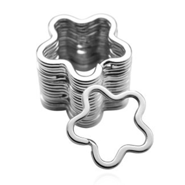 20 stk metal flad nøglering sølv DIY kreativ metal nøgleholder
