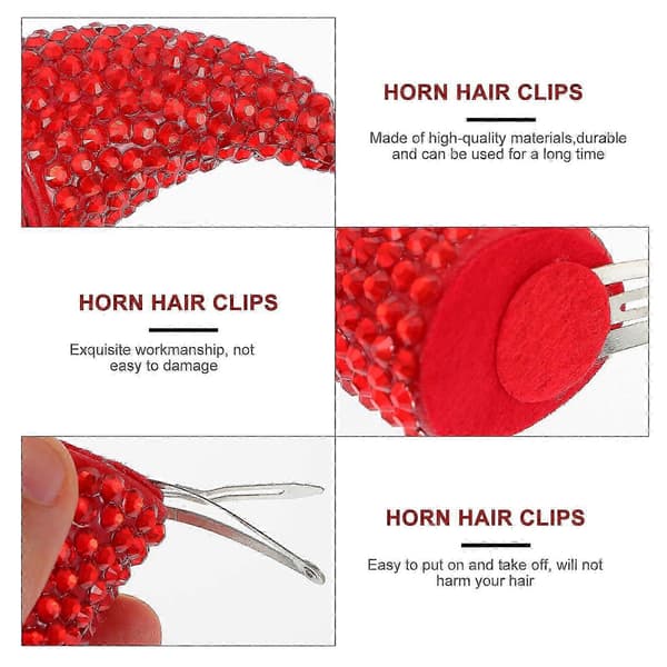 Halloween Hodeplagg Plast Cosplay Hodeplagg Rød 6.8x6.3cm 2-pakning A