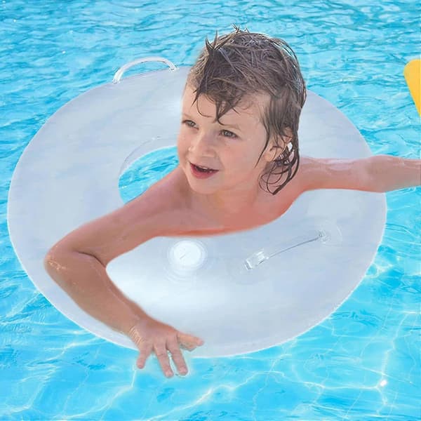 Uppblåsbara poolflottar, poolflottar för vuxna, poolflottar för barn med färgglada LED-lampor, LED-poolflottar för sommarvatten A