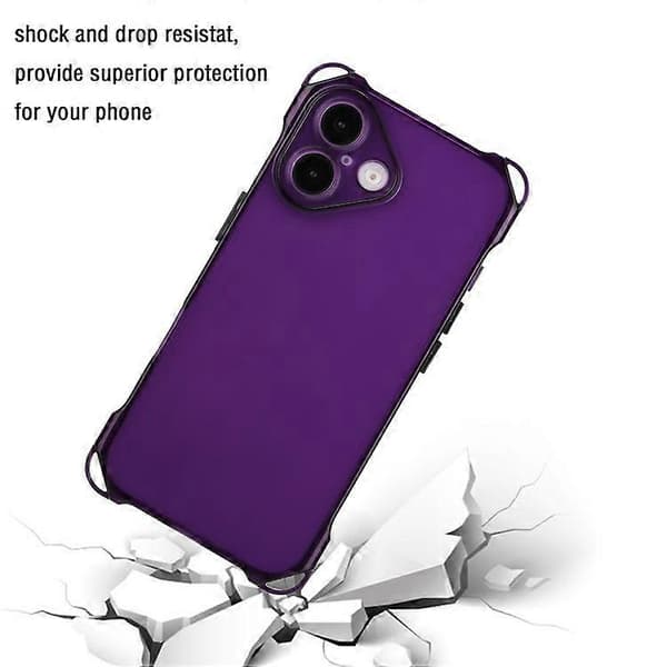 Kompatibel med iPhone 16 Plus TPU-deksel Fire hjørner Fallsikkert bakdeksel Lilla
