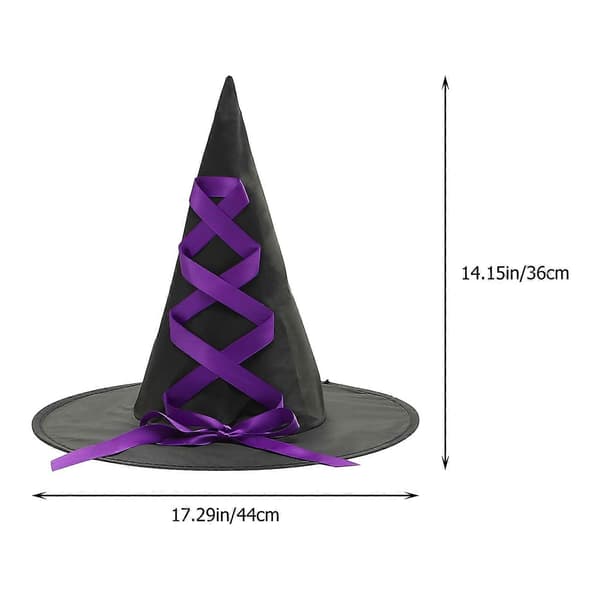 Halloween Heksehatt Dekorativ Hatt til Halloween 3 stk. Stoffbåndsløyfe A
