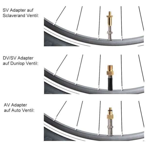 32st/ set Ventil Adapter Pump Ventil Set för SV AV DV Dunlop French Flash Valve Presta Ventil med Ring