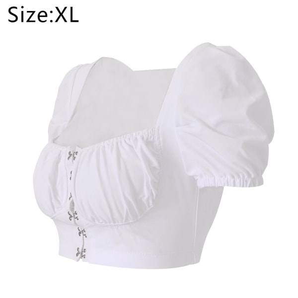 Women's Ruffle Short Sleeve Tie Up Back Crop Top