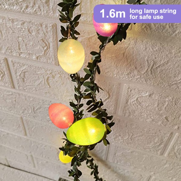 Pääsiäismunankuoren lampun merkkijono makuuhuoneen sisustus, värikäs halkeama