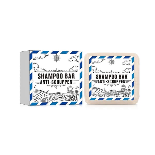 Solid Anti-Skæl Shampoo - Solid Shampoo Mænd & Kvinder - 3-i-1 Brusegel Mænd til Hår, Ansigt, Krop (1 stk)