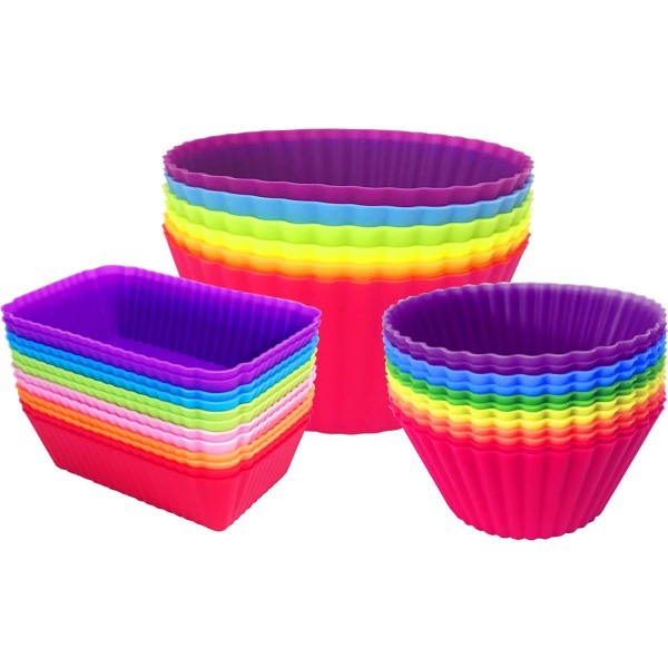 Silikone Cupcake Muffin Bagebægre Liners 36 Pack Genanvendelige