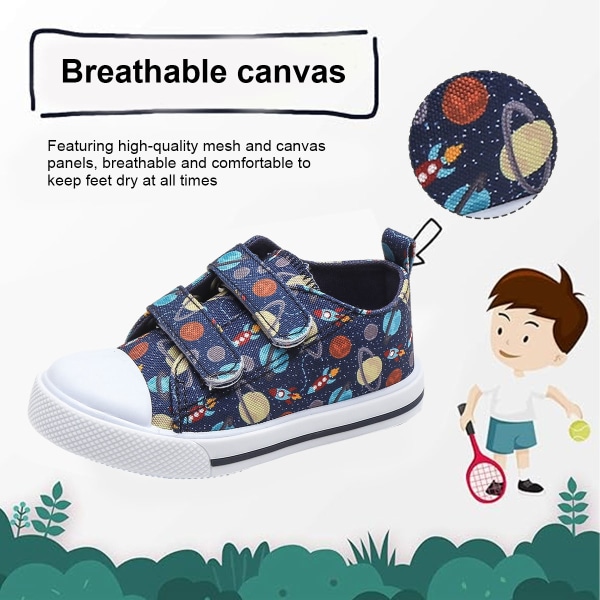 Toddler för pojkar och flickor Tecknad dubbla krok- och öglor Sneakers Baby