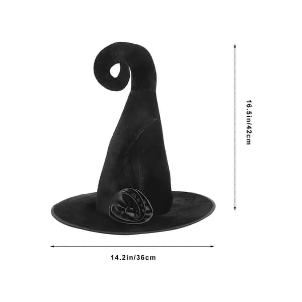 Halloween Häxhatt för Dekoration Halloween Kostym Häxhatt Tyg Svart A