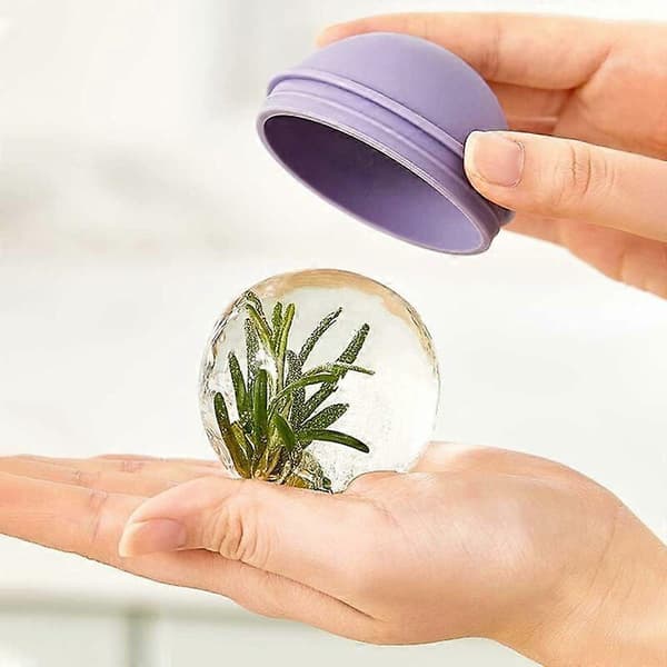 Isbitsformar med lock, SL.GT Isbitsformar Bollar Runda Sfär Moulle Glace Silikon Isbollsmaskin (4st) A