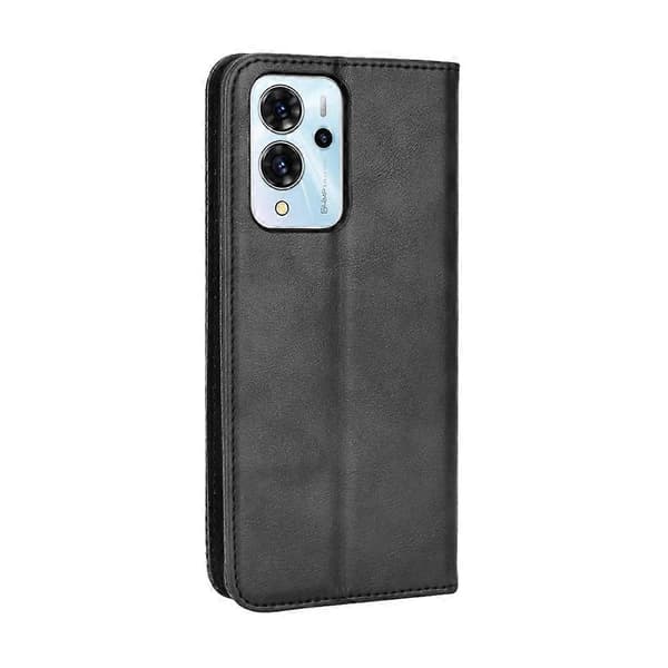 Til ZTE Blade V40 Pro Magnetisk Spænde Retro Tekstur Læder Telefonetui Sort
