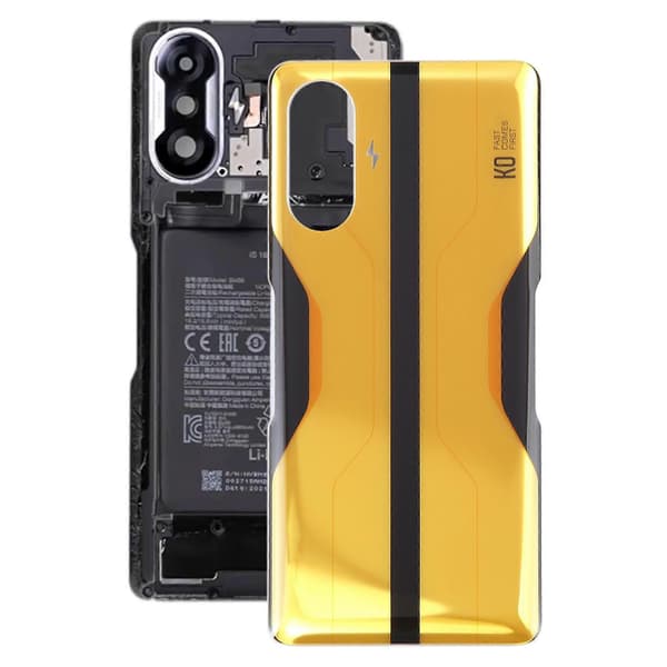 Glass Batterideksel for Xiaomi Redmi K40 Gaming Gul