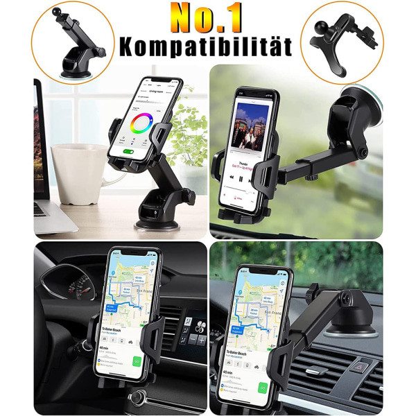 Matkapuhelinteline auto 3 in 1 tuuletus ja imukuppi, matkapuhelinteline auton silikonisuojaukseen universal auto matkapuhelinteline 360°